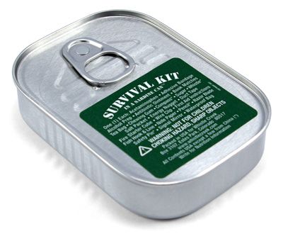 ThinkGeek :: Survival Kit in a Sardine Can