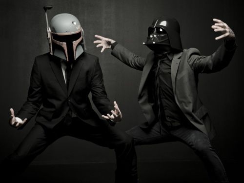 This made me laugh quite hard. Vader and Fett, keepin it real.