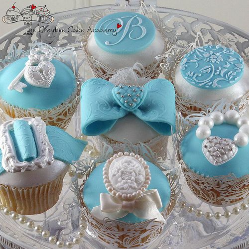 Tiffany Blue Wedding Cupcakes