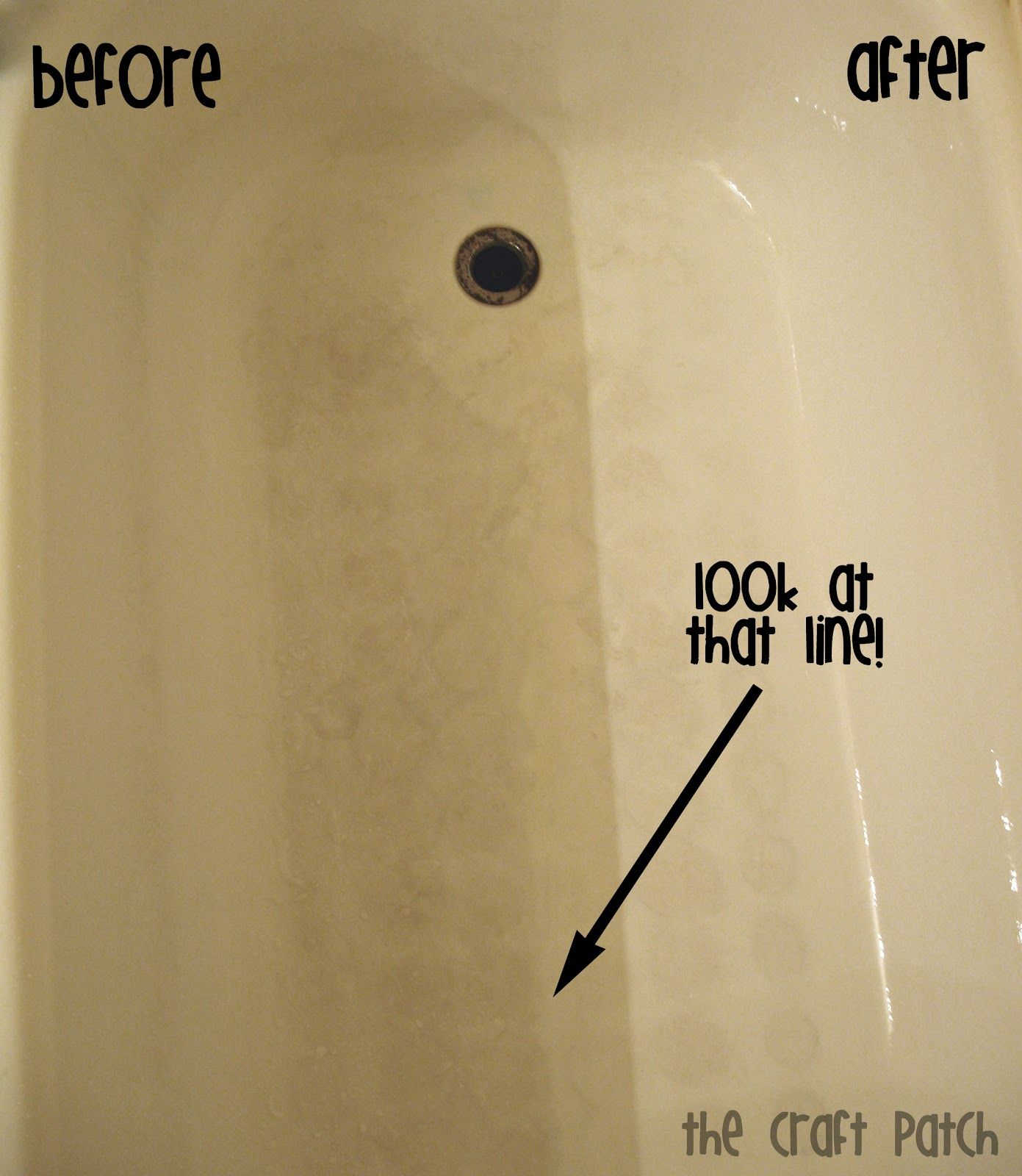 Tub Cleaner – vinegar and dish soap, no scrubbing! Heat 1/2C white vinegar in m&