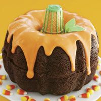 Two Bundt Cakes Together With An Ice Cream Cone Stem…fun pumpkin
