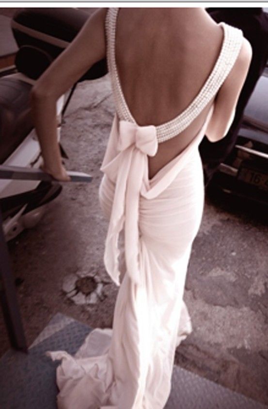 White backless dress