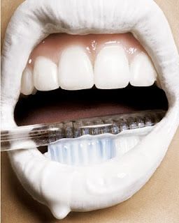 White, white teeth :) do only once a month due to the lemon juice. Tsp of salt,