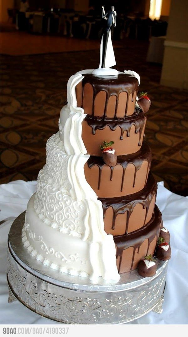 a brides and grooms cake
