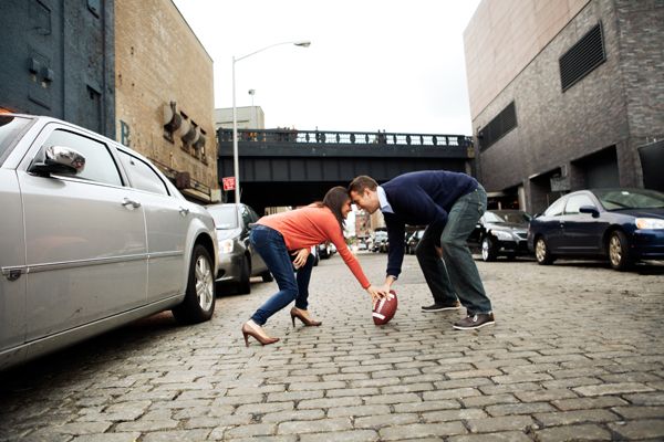 adorable football themed engagement session by Caroline Frost Photography