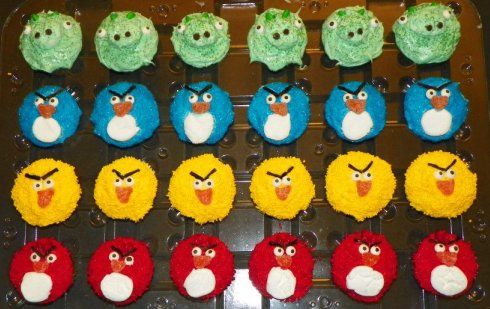 angry birds cupcakes, angry birds party