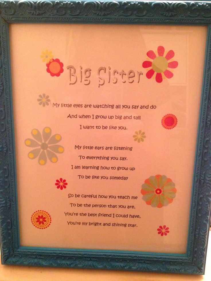 Big sister poem/present. -   Big sister and brother poems