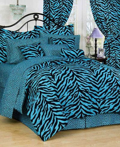 blue zebra bedroom