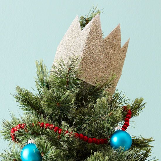 Glittery Crown Tree Topper -   Christmas tree topper ideas