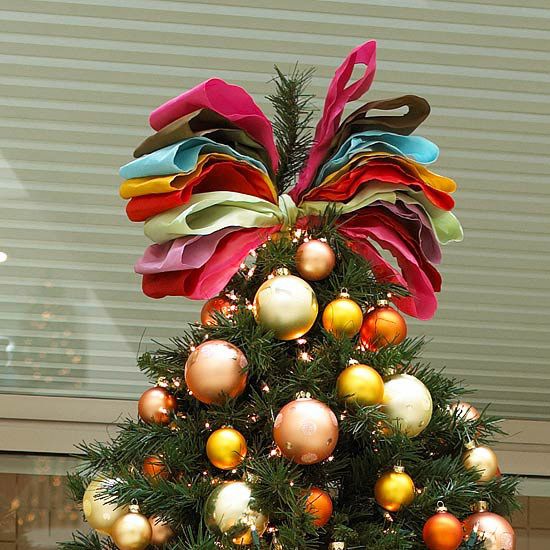 Big Bow Tree Topper -   Christmas tree topper ideas