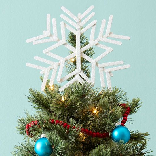 Popsicle-Stick Snowflake Tree Topper -   Christmas tree topper ideas