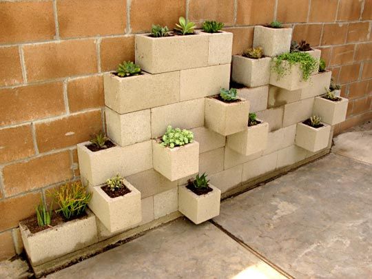 cinder block planter