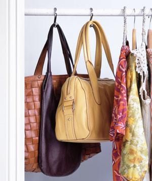 Hang Bags on Hooks -   Few Ways to Make Over Your Closets