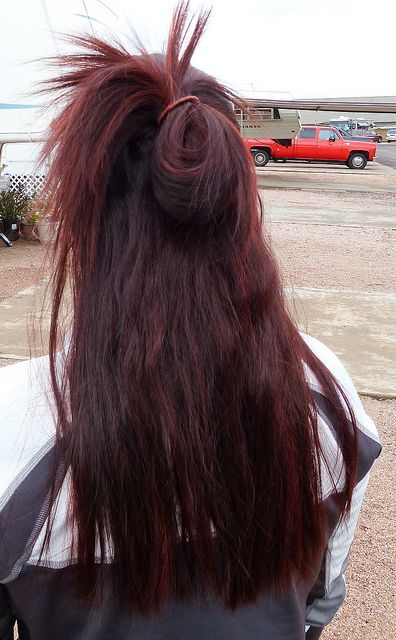 colored red hair w/ garnier nutrisse light intense auburn
