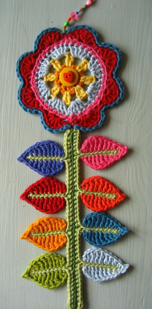 crochet flower wall art by Attic 24