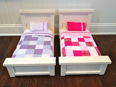 doll beds. ana white’s pattern altered for American girl dolls/gives tutorial fo