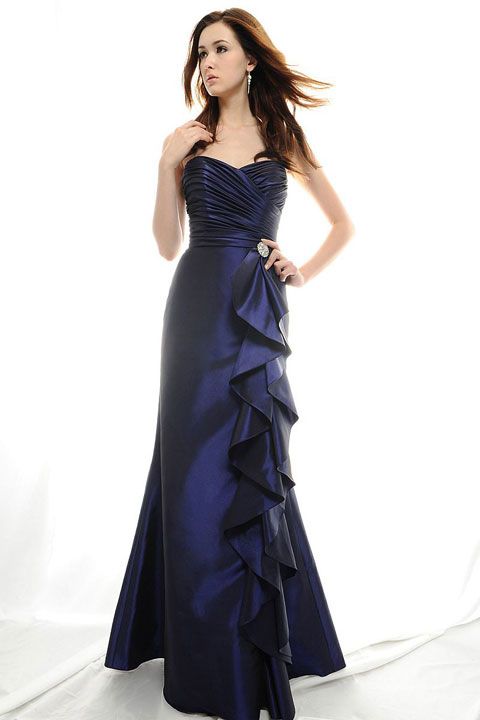 dropped waist bridesmaid gowns