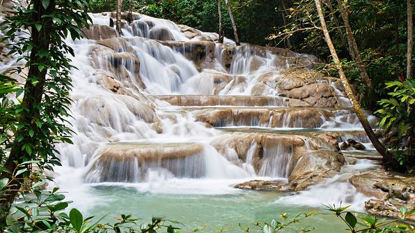 dunns river falls, jamaica. i just want to see what its like to just sit on the
