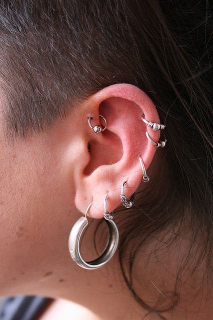 ear head piercing -   Ear head piercing