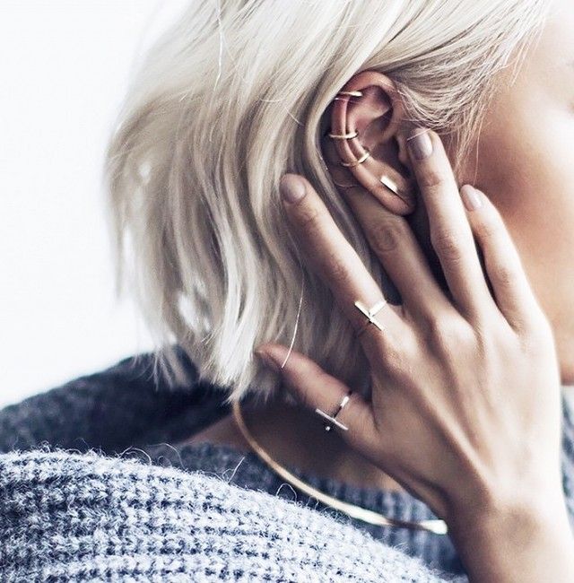 15 Cool-Girl Ear Piercings -   Ear head piercing