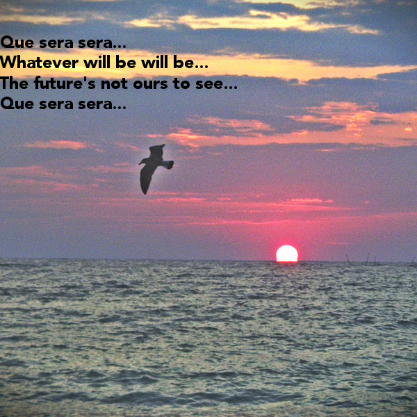 Que sera sera... Whatever will be will be... The future's not ours to ... -   Whatever will be, will be.