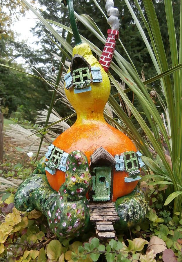 Fairy House Gourd Sculpture -   Fairy Gourd House Ideas