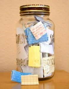 first year of marriage… Start the year with an empty jar and fill it with note