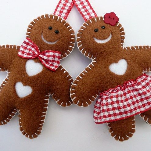 gingerbread felt ornaments