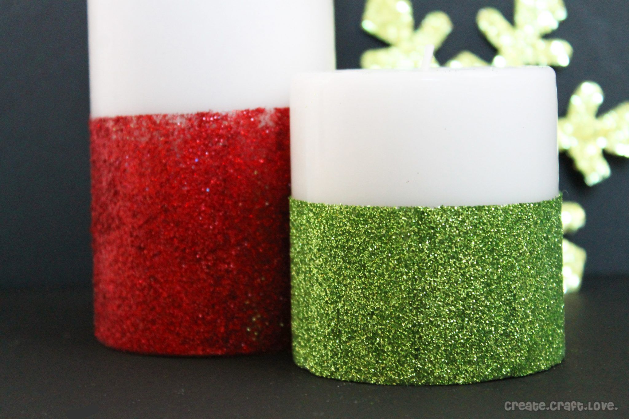 Glitter Dipped Christmas Candles -   DIY Glitter Candles Ideas