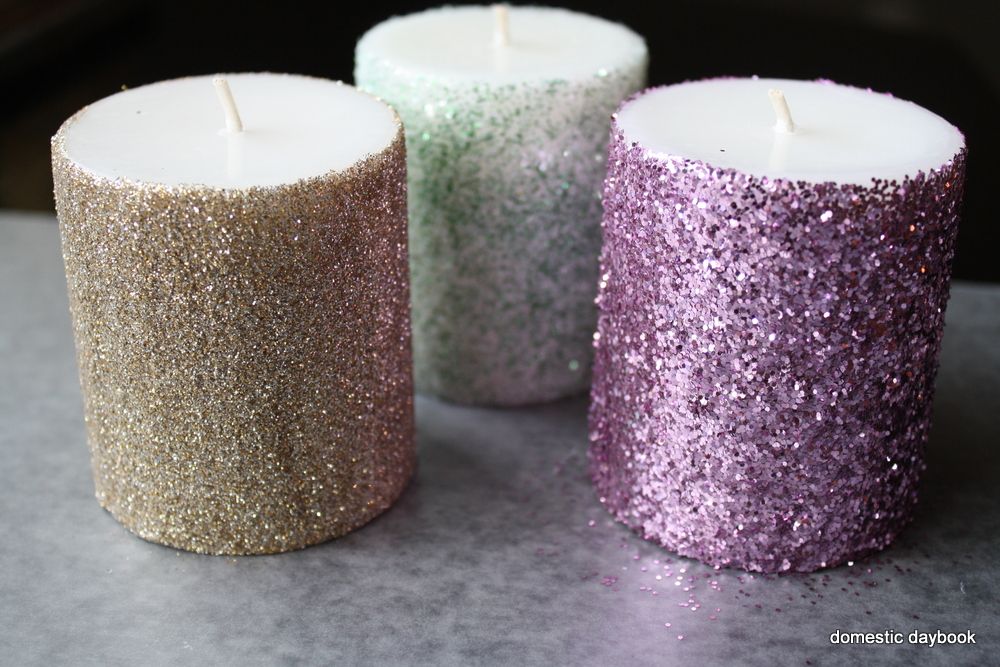 Glitter Pillar Candles Tutorial -   DIY Glitter Candles Ideas