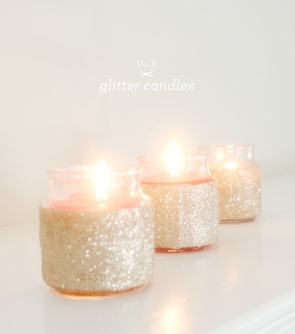 DIY Glitter Candles Ideas