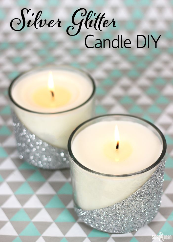 These Silver Glitter Candles are easy to make, and fill your home with ... -   DIY Glitter Candles Ideas