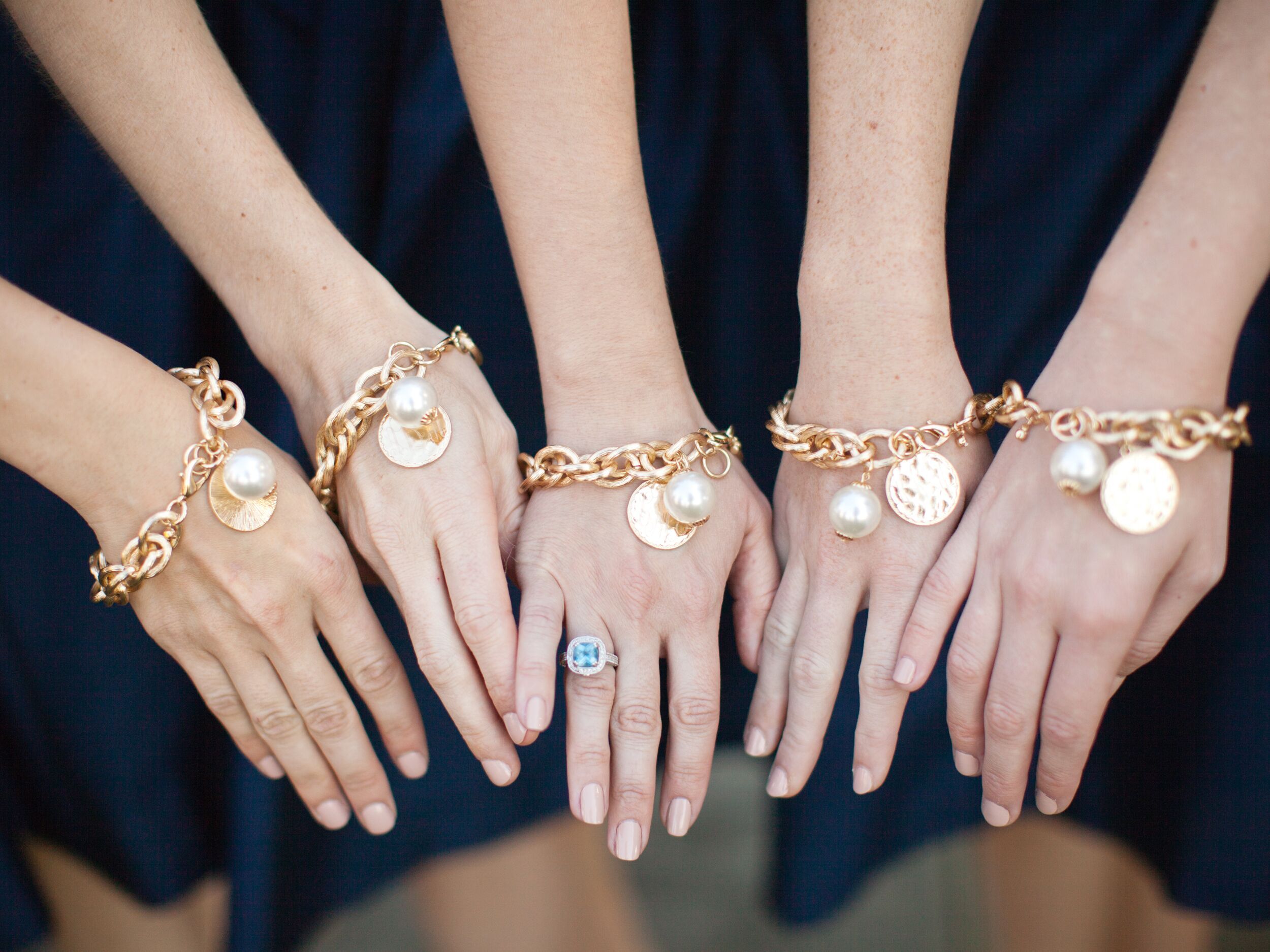 Monogrammed gold and pearl bridesmaid bracelet gifts -   Great Personalized Bridesmaid Gifts