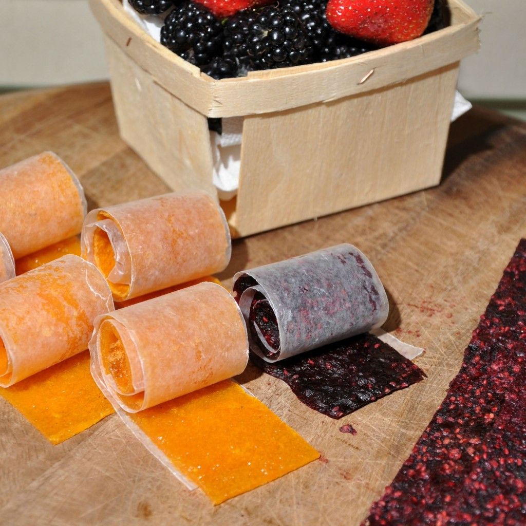 homemade fruit roll ups (contain nothing but fruit)