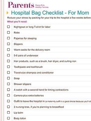 hospital bag checklist