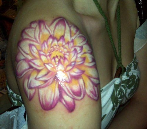 lotus tattoo no black outline