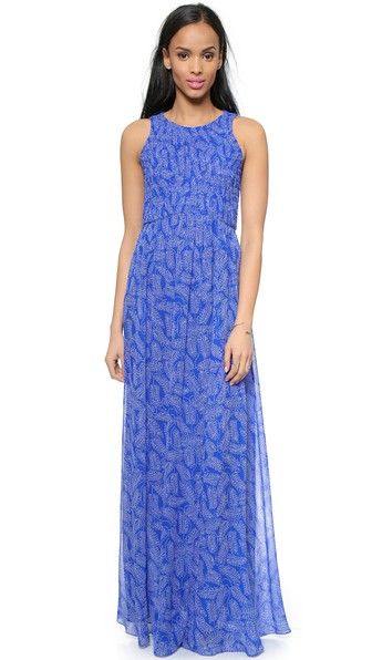 Diane von Furstenberg Nirvana Silk Dress. Color: Riveria Buds Small Blue -   Love maxi dresses!