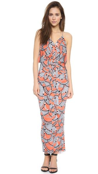 Tbags Los Angeles Maxi Dress With Knot Detail in Red Print maxi dresses -   Love maxi dresses!