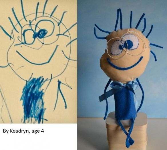 love this idea!  create stuffed animals designed from a drawing your child has d