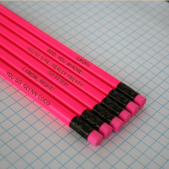 mean girls pencil set  by thecarboncrusader, $7.00