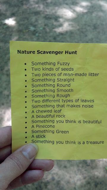 nature scavenger hunt-camping