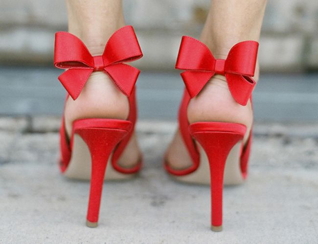 obsessed with these red heels