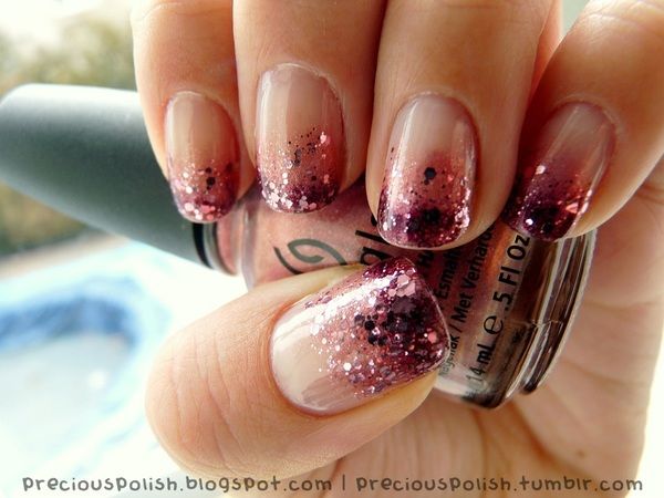 ombre glitter french