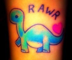 omggg I love this dinosaur tattoo rawr!