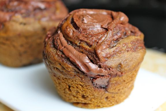 pumpkin nutella muffins