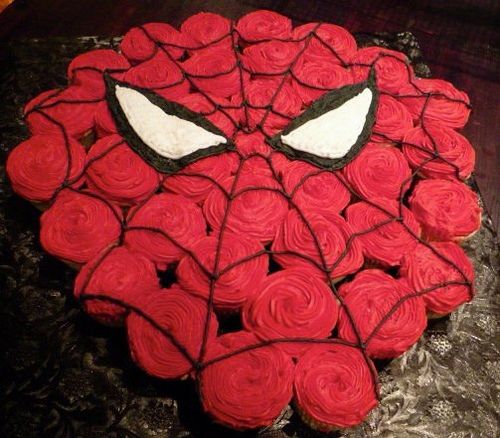 spiderman cupcake cake
