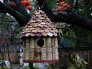 wine cork birdhouse