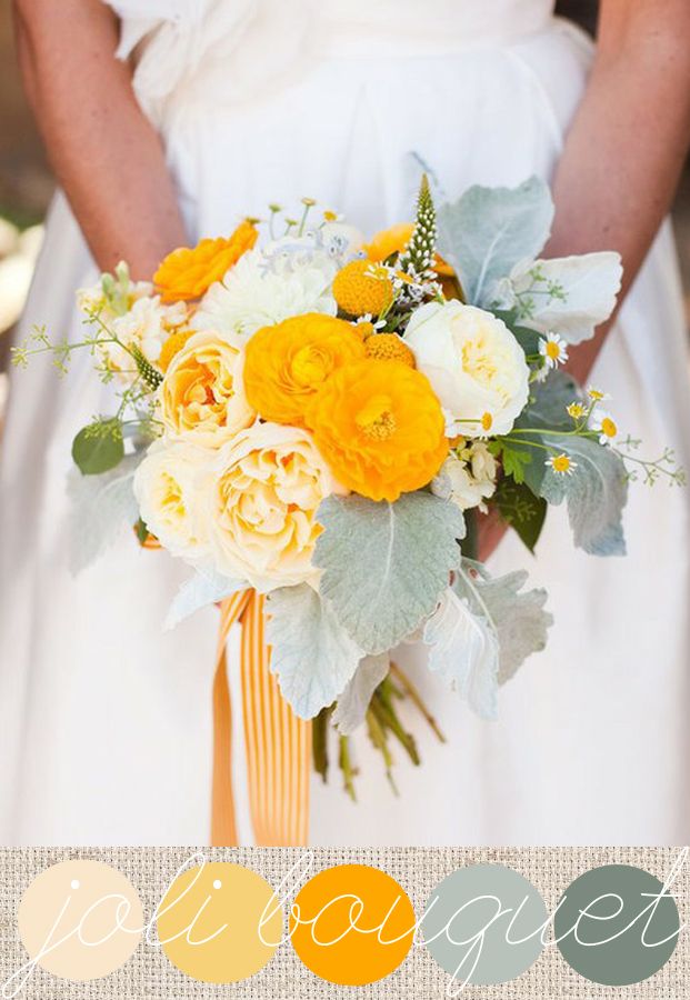yellow and gray bouquet #wedding #bouquet