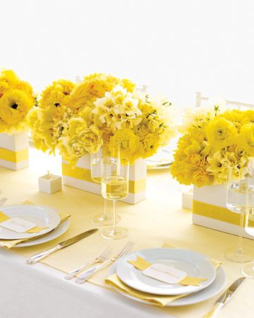 yellow table decor