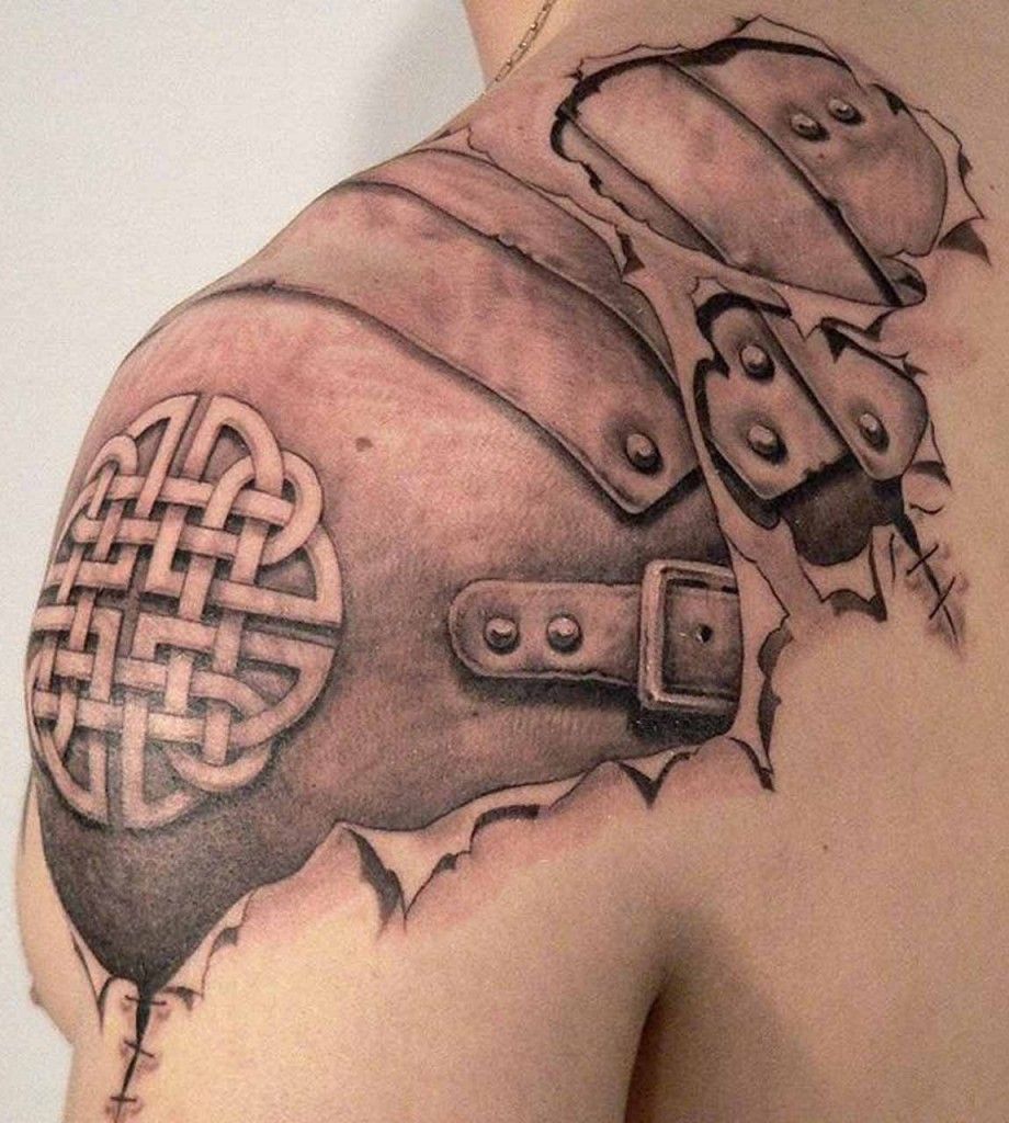 3D shoulder tattoo